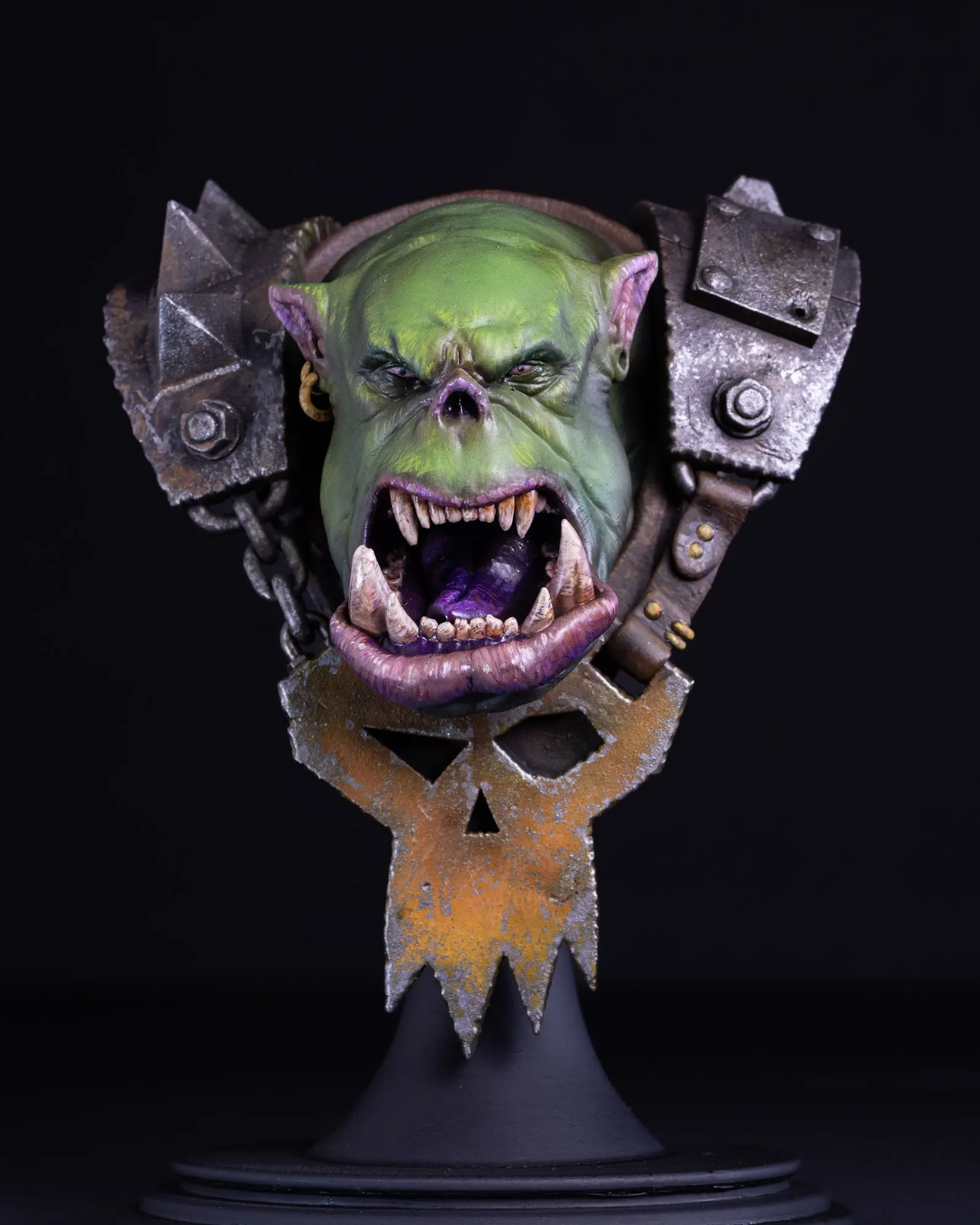 Finished Ork bust, front view