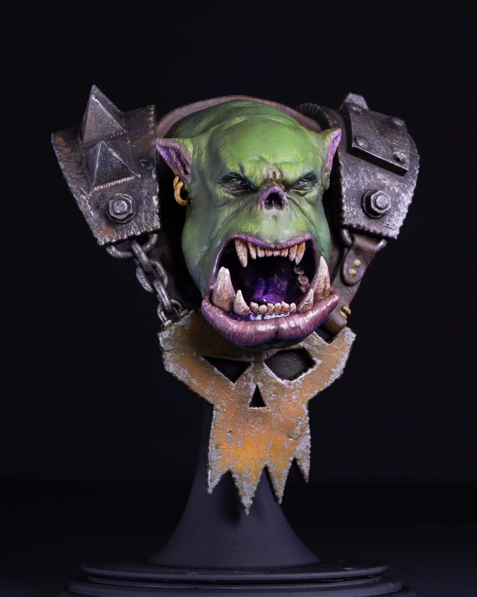 Finished Ork bust, alternate angle