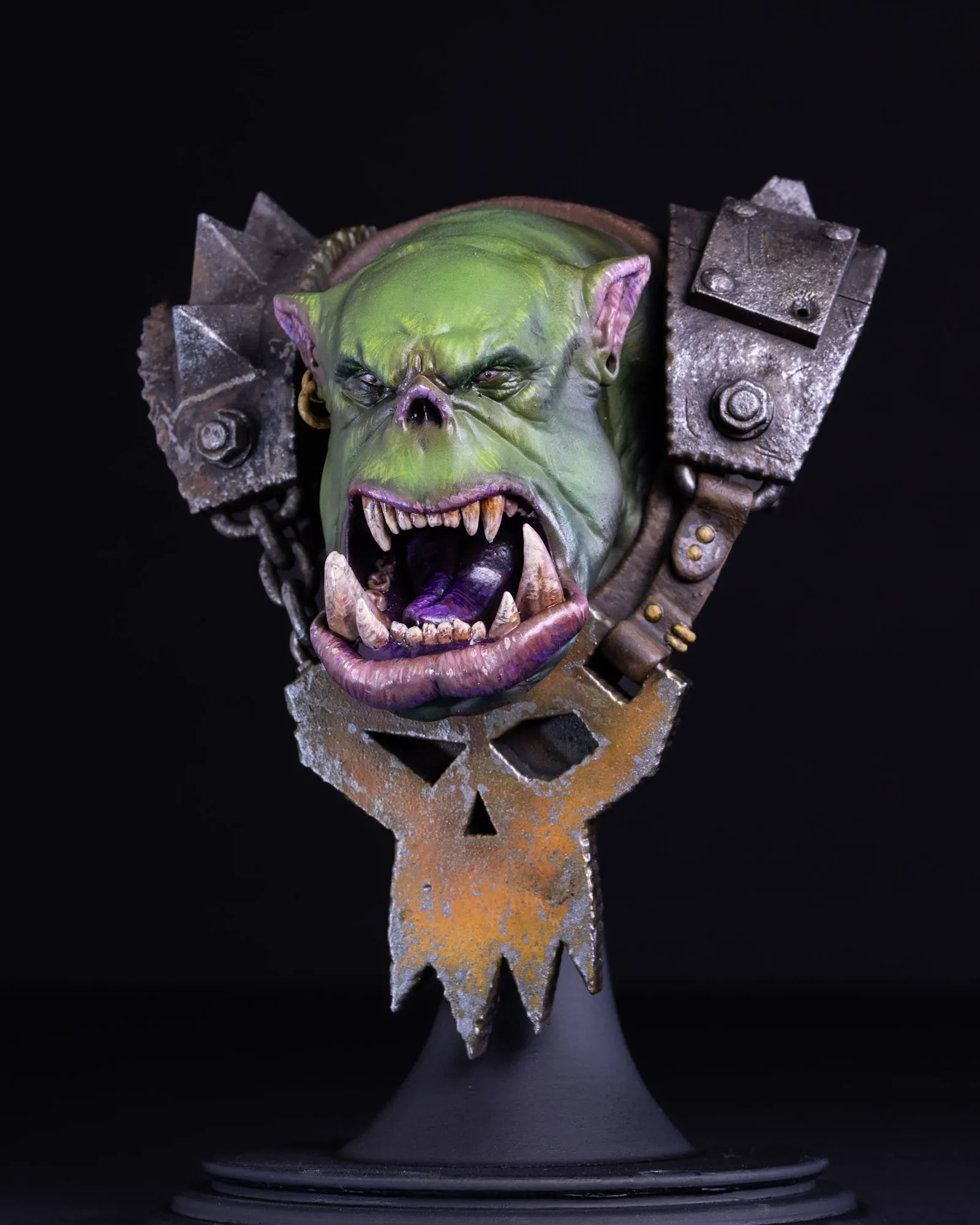 Finished Ork bust, close detail
