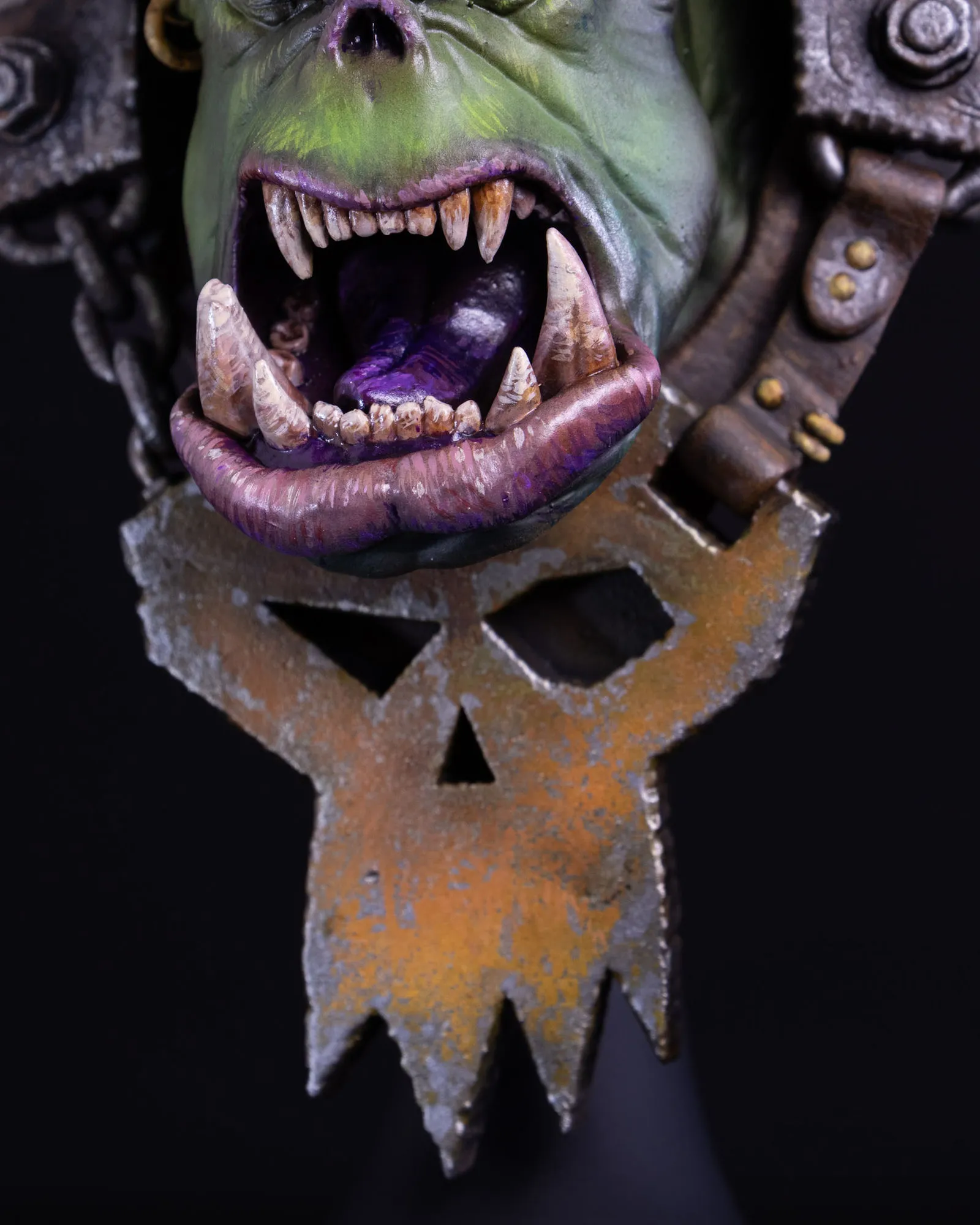 Finished Ork bust, low angle