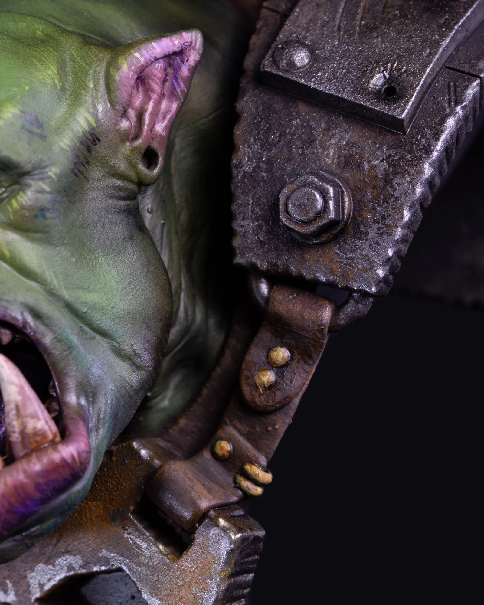 Finished Ork bust, skin detail