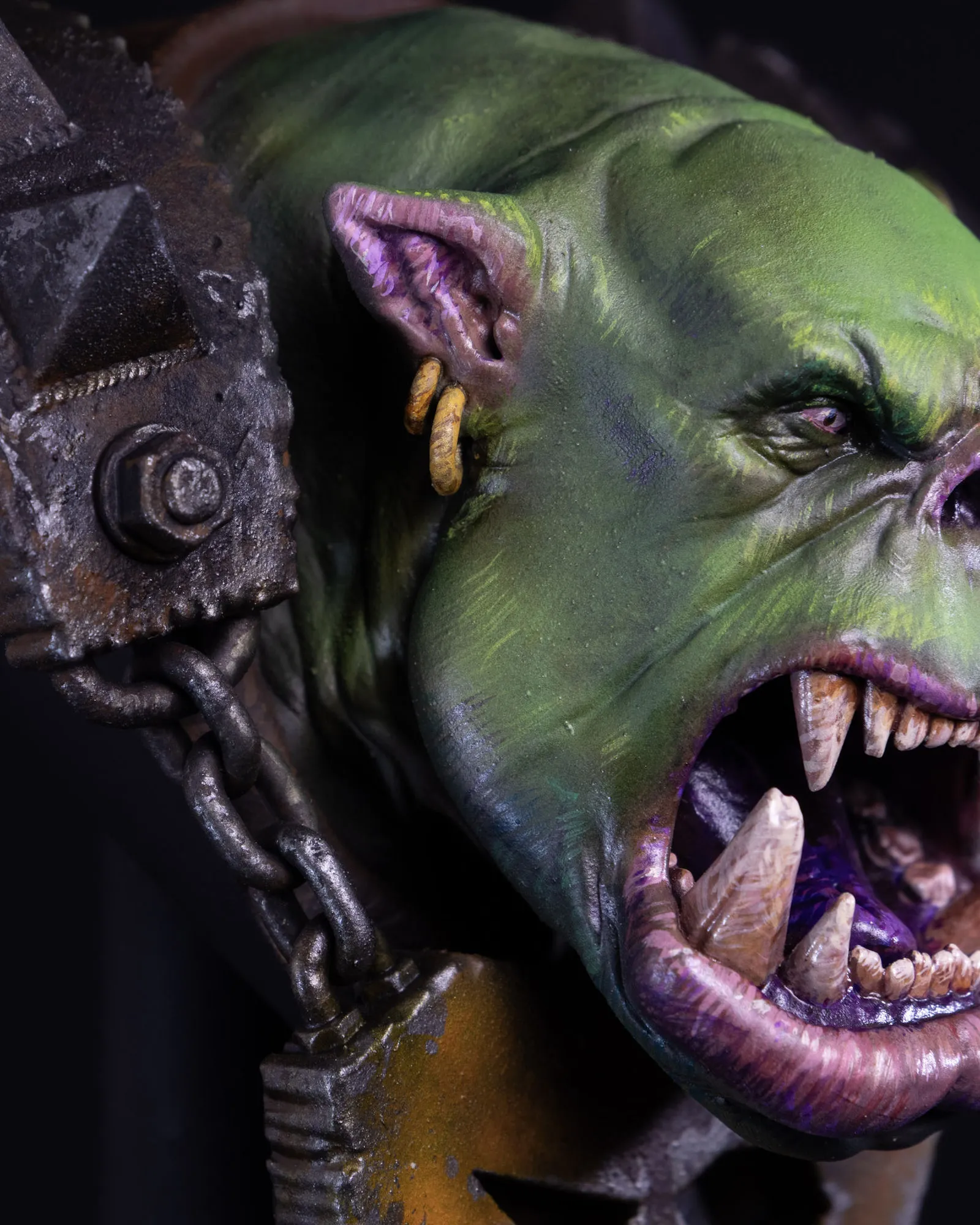 Finished Ork bust, teeth and mouth